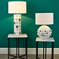 Dimple 1 Light Ceramic Table Lamp - Gloss White Gold With Shade