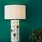 Dimple 1 Light Ceramic Table Lamp - Gloss White Gold With Shade