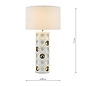 Dimple 1 Light Ceramic Table Lamp - Gloss White Gold With Shade