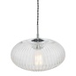 Edmond 1 Light Single Pendant Light - Polished Chrome Ribbed Glass