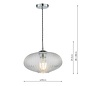 Edmond 1 Light Single Pendant Light - Polished Chrome Ribbed Glass