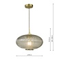 Edmond 1 Light Pendant Light - Smoked Glass Antique Brass Detail