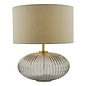 Edmond Table Lamp - Smoked Glass Antique Brass Detail With Shade