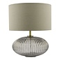 Edmond Table Lamp - Smoked Glass Antique Brass Detail With Shade