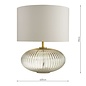 Edmond Table Lamp - Smoked Glass Antique Brass Detail With Shade