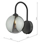 Eissa 1 Light Wall Light - Matt Black Smoked Glass