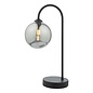 Eissa 1 Light Touch Table Lamp - Matt Black Smoked Glass