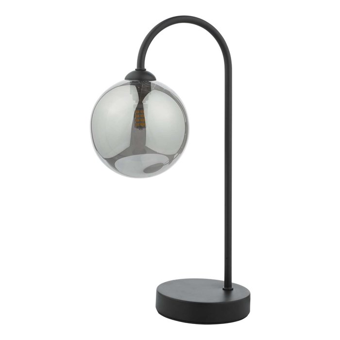 Eissa 1 Light Touch Table Lamp - Matt Black Smoked Glass