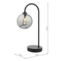 Eissa 1 Light Touch Table Lamp - Matt Black Smoked Glass