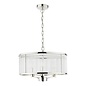 Eveyln 3 Light Pendant Light - Polished Nickel Glass