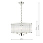 Eveyln 3 Light Pendant Light - Polished Nickel Glass