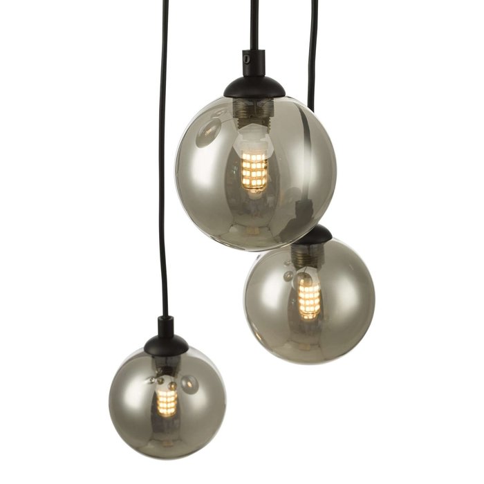 Federico 5 Light Cluster Pendant Light - Black Smoked Glass