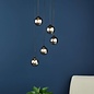 Federico 5 Light Cluster Pendant Light - Black Smoked Glass