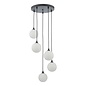 Federico 5 Light Cluster Pendant Light - Black Opal Glass