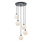 Federico 5 Light Cluster Pendant Light - Black Opal Glass