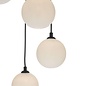 Federico 5 Light Cluster Pendant Light - Black Opal Glass