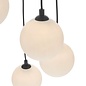 Federico 5 Light Cluster Pendant Light - Black Opal Glass