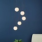 Federico 5 Light Cluster Pendant Light - Black Opal Glass