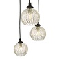 Federico 5 Light Cluster Pendant Light - Black Clear/Wire Glass