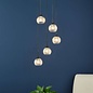 Federico 5 Light Cluster Pendant Light - Black Clear/Wire Glass