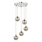 Federico 5 Light Cluster Pendant Light - Polished Chrome Smoked Glass