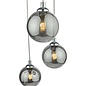 Federico 5 Light Cluster Pendant Light - Polished Chrome Smoked Glass