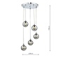 Federico 5 Light Cluster Pendant Light - Polished Chrome Smoked Glass