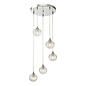 Federico 5 Light Cluster Pendant Light - Polished Chrome Clear Ribbed Glass