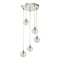 Federico 5 Light Cluster Pendant Light - Polished Chrome Clear Ribbed Glass