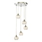 Federico 5 Light Cluster Pendant Light - Polished Chrome Clear/Wire Glass