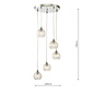 Federico 5 Light Cluster Pendant Light - Polished Chrome Clear/Wire Glass