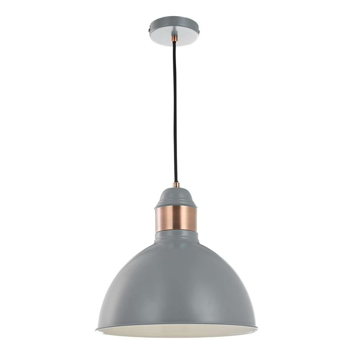 Frederick 1 Light Single Pendant Light - Grey Satin Copper