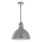 Frederick 1 Light Single Pendant Light - Grey Satin Copper