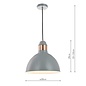 Frederick 1 Light Single Pendant Light - Grey Satin Copper