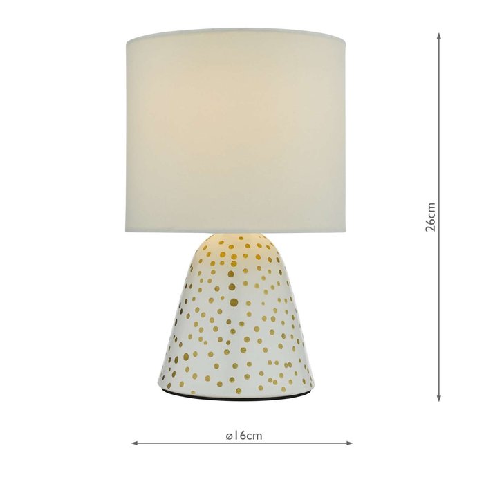 Glenda Ceramic Table Lamp - White With Shade (Twin Pack)