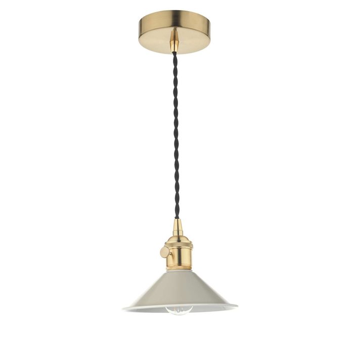 Hadano 1 Light Pendant Light - Natural Brass With Cashmere Shade