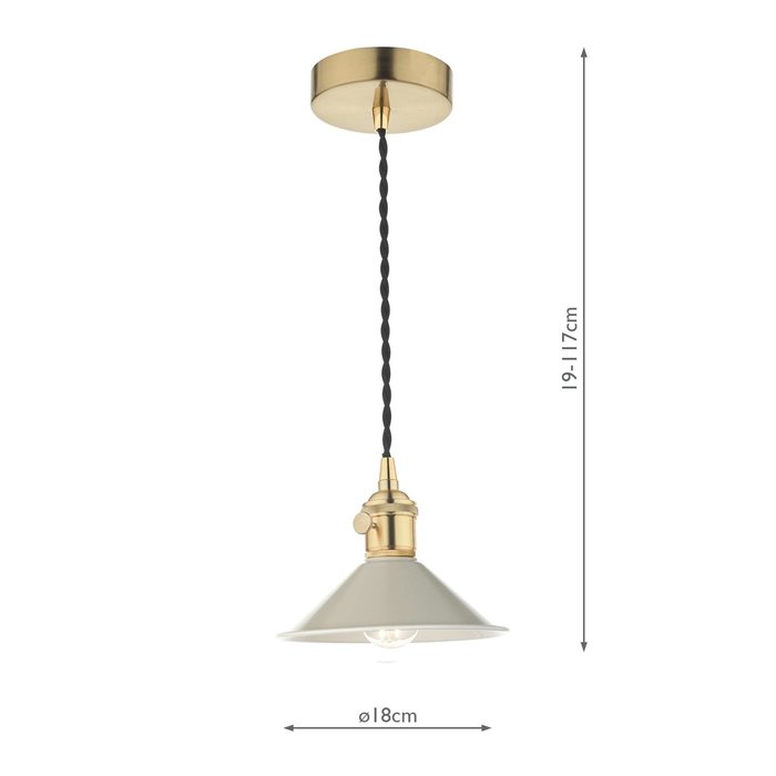 Hadano 1 Light Pendant Light - Natural Brass With Cashmere Shade