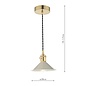 Hadano 1 Light Pendant Light - Natural Brass With Cashmere Shade