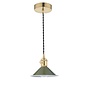 Hadano 1 Light Pendant Light - Natural Brass With Olive Green Shade