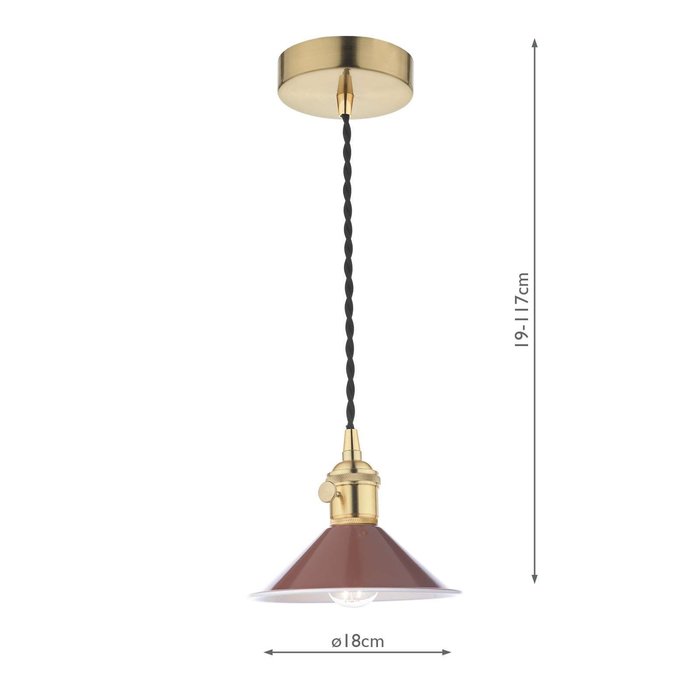 Hadano 1 Light Pendant Light - Natural Brass With Umber Shade