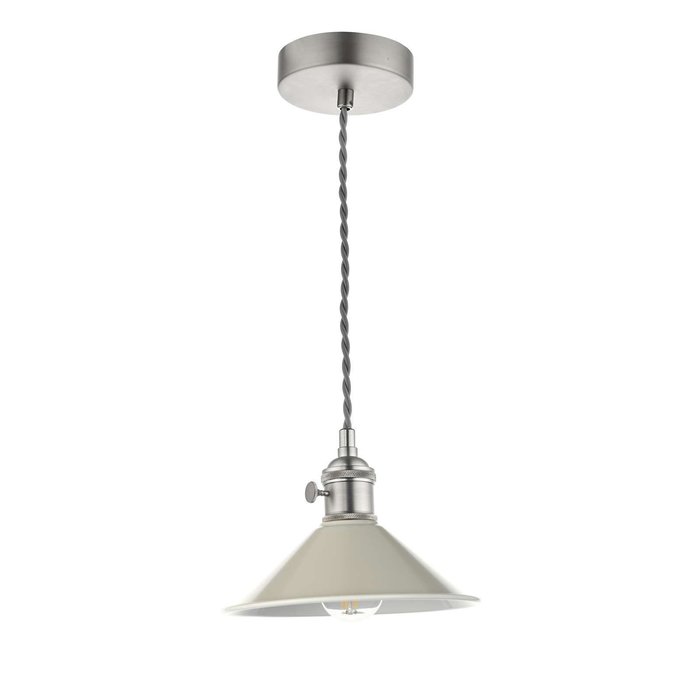 Hadano 1 Light Pendant Light - Antique Chrome With Cashmere Shade