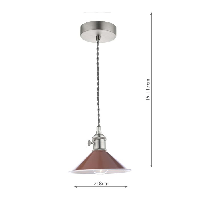 Hadano 1 Light Pendant Light - Antique Chrome With Umber Shade