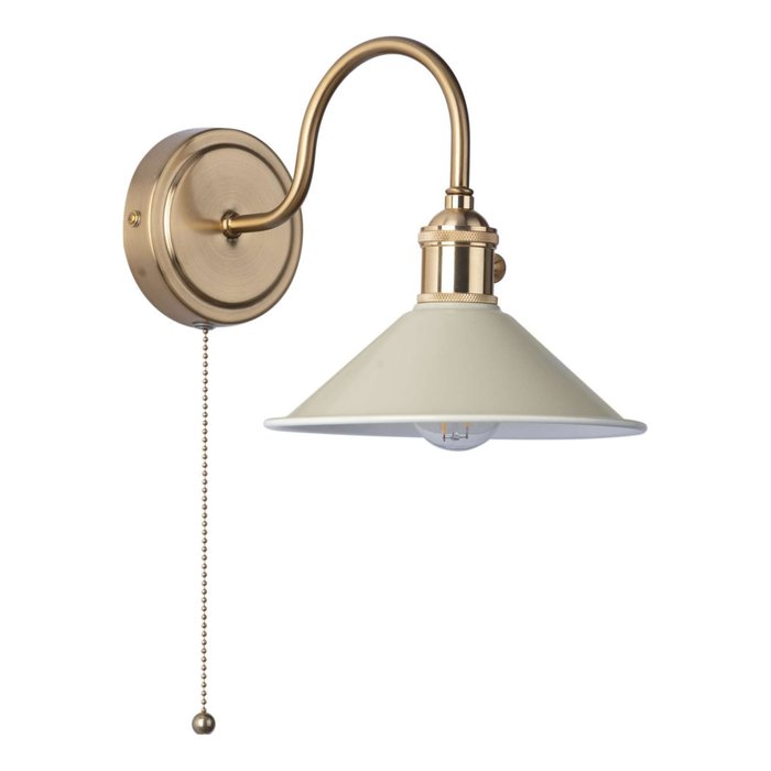 Hadano 1 Light Wall Light - Natural Brass With Cashmere Shade