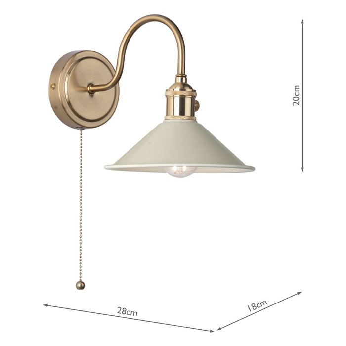 Hadano 1 Light Wall Light - Natural Brass With Cashmere Shade