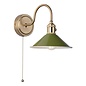 Hadano 1 Light Wall Light - Natural Brass With Olive Green Shade