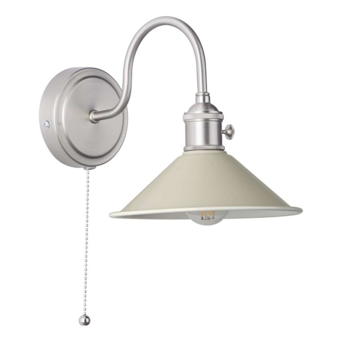 Hadano 1 Light Wall Light - Antique Chrome With Cashmere Shade