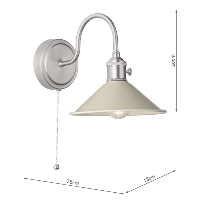 Hadano 1 Light Wall Light - Antique Chrome With Cashmere Shade