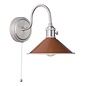 Hadano 1 Light Wall Light - Antique Chrome With Umber Shade