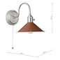 Hadano 1 Light Wall Light - Antique Chrome With Umber Shade