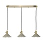 Hadano 3 Light Brass Suspension With Cashmere Shades